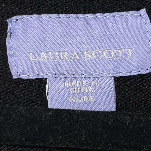 Laura Scott Black Long Sleeve Christmas Tree Sequin Sweater Womens XL Festive - Picture 6 of 9